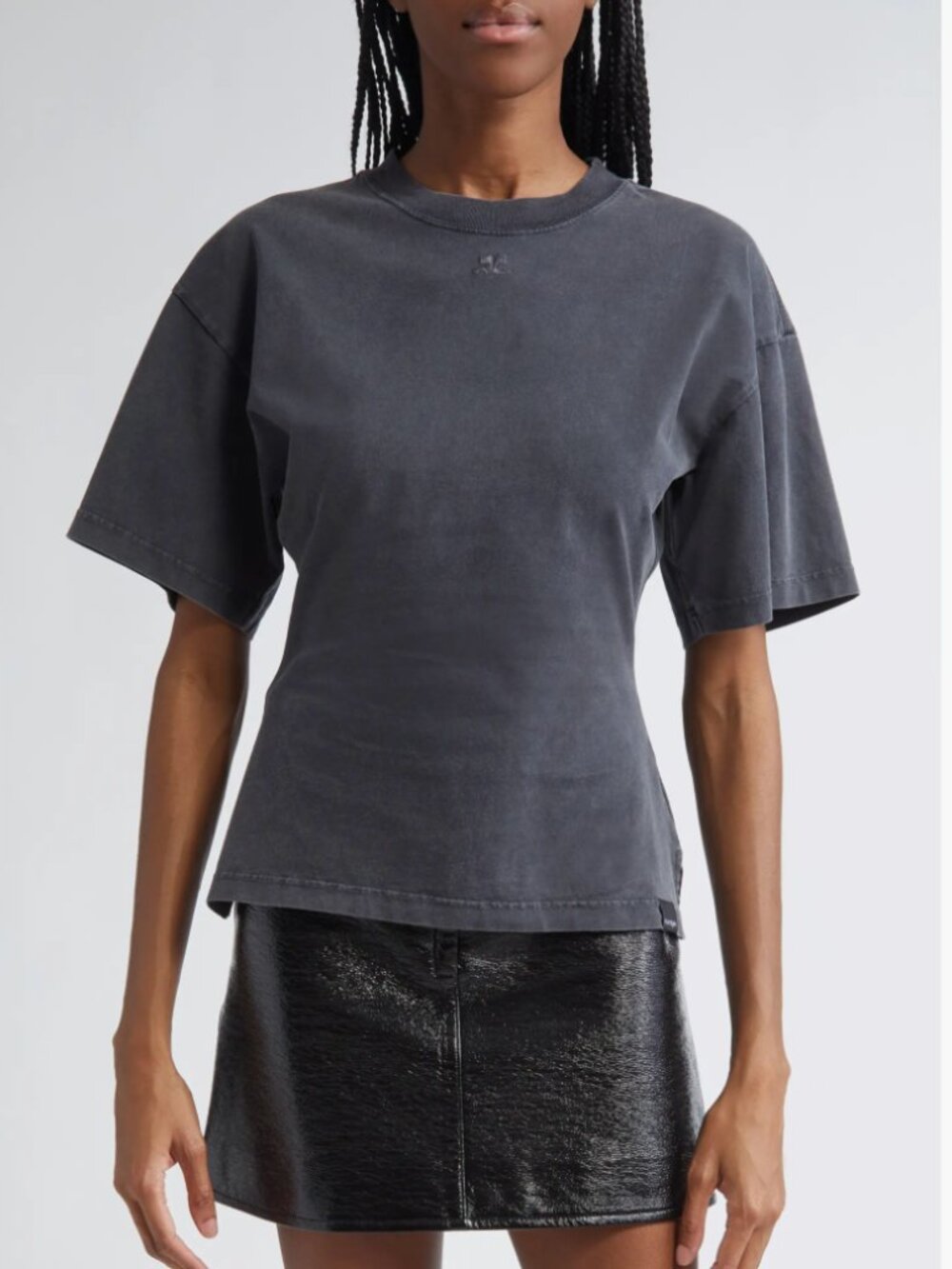 Courrèges Fitted Stonewashed T-Shirt